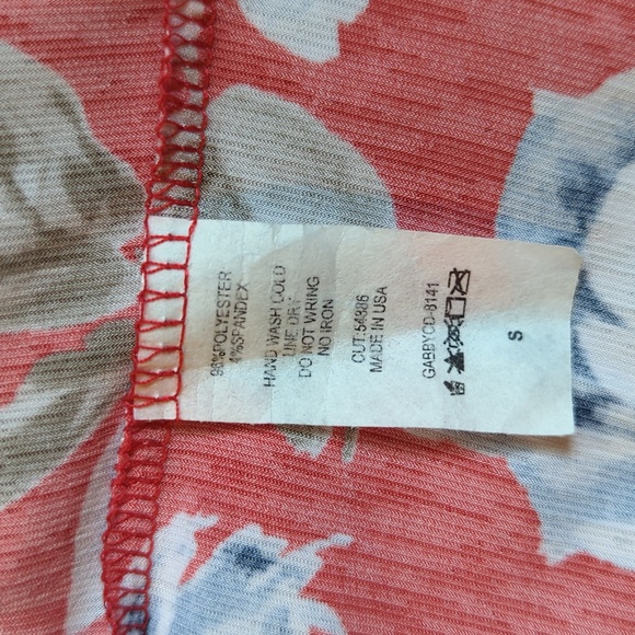 Honeyme Floral 3/4 Sleeve Open Front Cascading Cardigan Size S - Picture 9 of 9